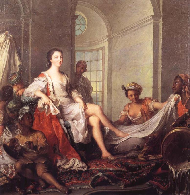 Jjean-Marc nattier Mademoiselle de Clermont at her Bath,Attended by Slaves china oil painting image